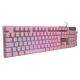 Teclado USB OEX Sensação Mecânica Prismatic TC205 Pink