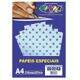 Papel Bolinha Metalizada Azul A4 120g - Off Paper 