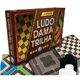 3 Jogos, Ludo, Dama e Trilha - Pais & Filhos